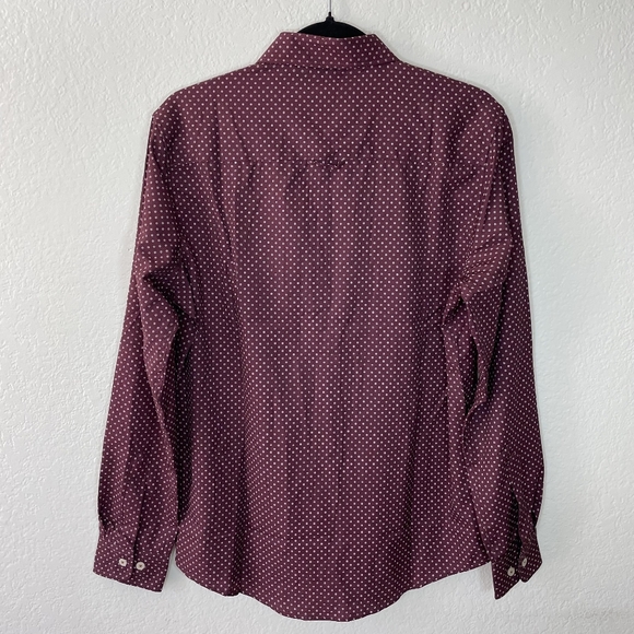 Nickel and Iron Burgundy Long Sleeve Button Down Shirt Men's (Size Small) - Picture 2 of 5